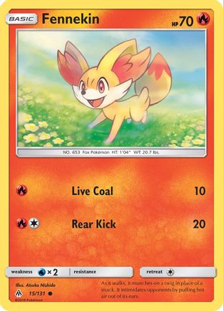 Fennekin (15) 015  - Reverse Holofoil SM  Forbidden Light - Common