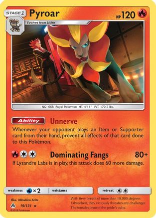 Pyroar  - Holofoil SM  Forbidden Light - Holo Rare