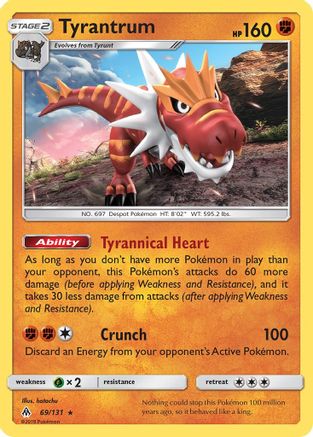 Tyrantrum 069  - Holofoil SM  Forbidden Light - Holo Rare