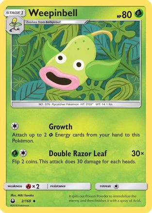Weepinbell  - Reverse Holofoil SM  Celestial Storm - Uncommon