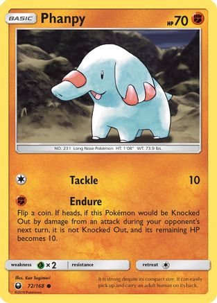 Phanpy 072  - Reverse Holofoil SM  Celestial Storm - Common