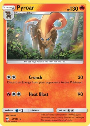 Pyroar  - Reverse Holofoil SM  Lost Thunder - Rare