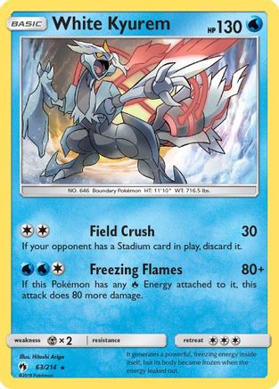 White Kyurem/214  - Holofoil SM  Lost Thunder - Holo Rare