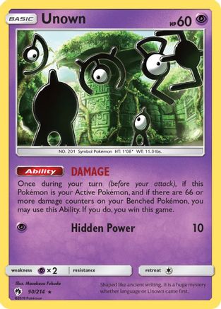 Unown (90) 090  SM  Lost Thunder - Rare
