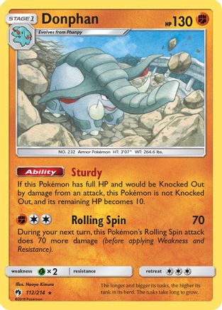 Donphan  SM  Lost Thunder - Rare