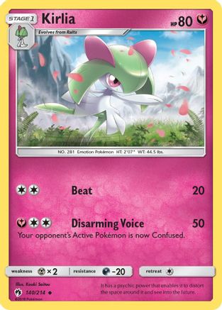 Kirlia 140  - Reverse Holofoil SM  Lost Thunder - Uncommon