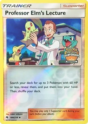 Professor Elm's Lecture - 188/214 (Regional Championships)/214  - Reverse Holofoil League & Championship Cards - Promo