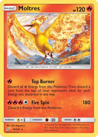 Moltres 019  - Holofoil SM  Team Up - Holo Rare