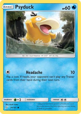 Psyduck 026  - Reverse Holofoil SM  Team Up - Common