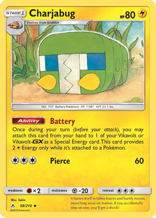 Charjabug 058  SM  Unbroken Bonds - Uncommon
