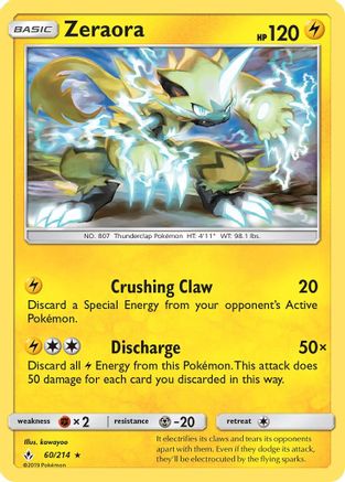 Zeraora 060  SM  Unbroken Bonds - Rare