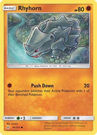 Rhyhorn (92) 092  SM  Unbroken Bonds - Common