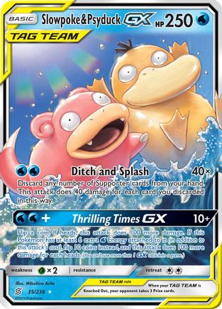 Slowpoke & Psyduck GX 035/236  - Holofoil SM  Unified Minds - Ultra Rare