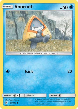 Snorunt 037  - Reverse Holofoil SM  Unified Minds - Common