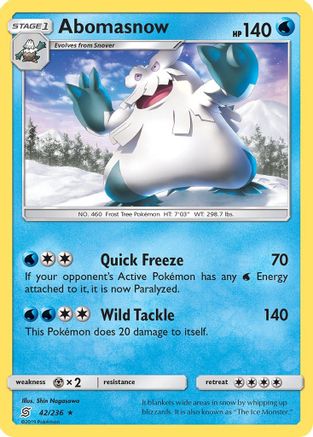 Abomasnow  - Reverse Holofoil SM  Unified Minds - Rare