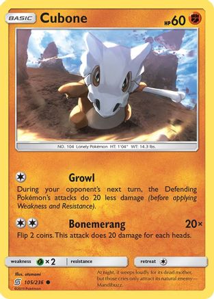 Cubone 105  SM  Unified Minds - Common