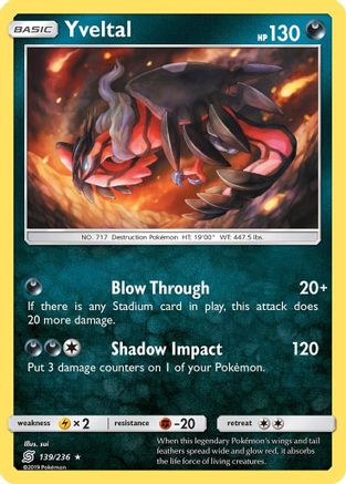 Yveltal 139  - Reverse Holofoil SM  Unified Minds - Holo Rare