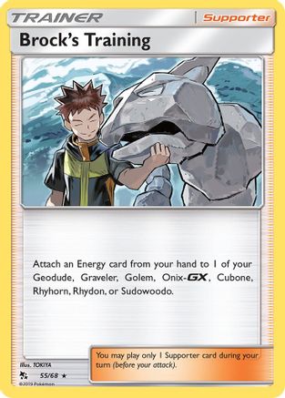 Brock's Training 055  - Reverse Holofoil Hidden Fates - Holo Rare
