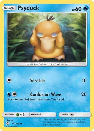 Psyduck 040  - Reverse Holofoil SM  Cosmic Eclipse - Common