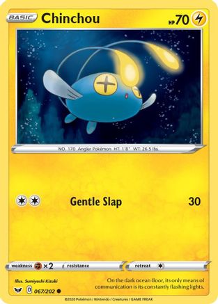 Chinchou (067) 067  - Reverse Holofoil SWSH01 Sword & Shield Base Set - Common