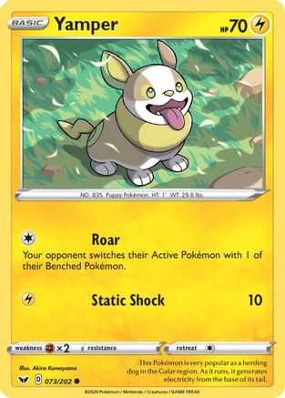 Yamper (073) 073  - Reverse Holofoil SWSH01 Sword & Shield Base Set - Common