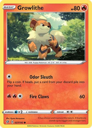 Growlithe 027  SWSH02 Rebel Clash - Common
