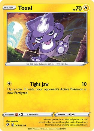 Toxel 068  - Reverse Holofoil SWSH02 Rebel Clash - Common