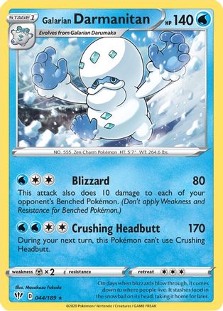 Galarian Darmanitan (44) 044  - Reverse Holofoil SWSH03 Darkness Ablaze - Rare