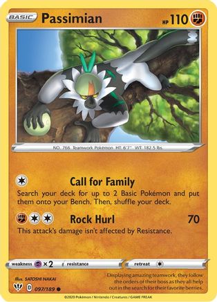 Passimian 097  - Reverse Holofoil SWSH03 Darkness Ablaze - Common