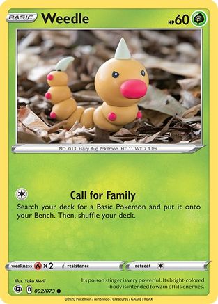 Weedle 002  - Reverse Holofoil Champions Path - Common