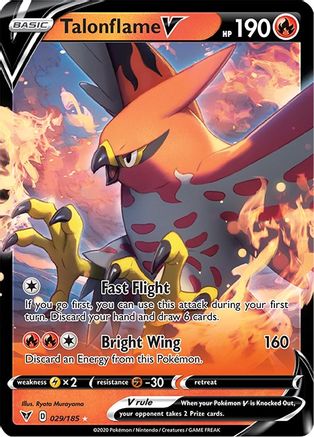 Talonflame V 029/185  - Holofoil SWSH04 Vivid Voltage - Ultra Rare