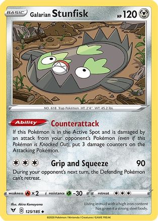 Galarian Stunfisk 125  - Reverse Holofoil SWSH04 Vivid Voltage - Uncommon