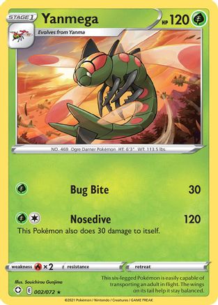 Yanmega 002  - Reverse Holofoil Shining Fates - Rare