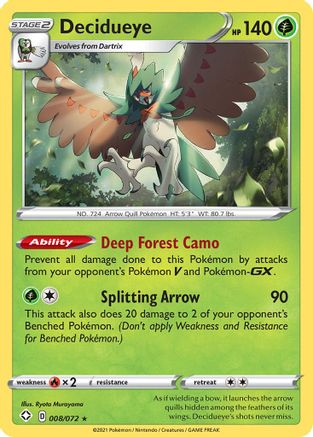 Decidueye 008  - Holofoil Shining Fates - Holo Rare