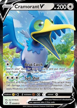 Cramorant V 054/072  - Holofoil Shining Fates - Ultra Rare