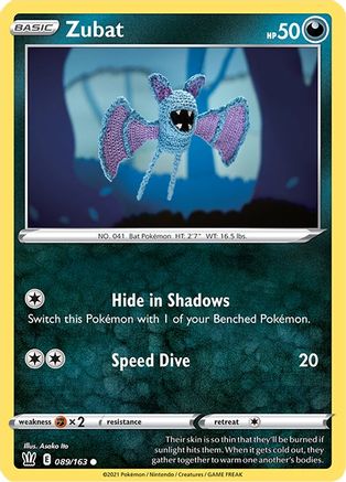 Zubat 089  - Reverse Holofoil SWSH05 Battle Styles - Common