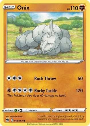 Onix 068  - Reverse Holofoil SWSH05 Battle Styles - Common