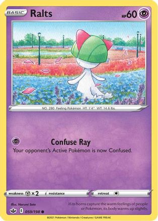 Ralts 059  - Reverse Holofoil SWSH06 Chilling Reign - Common