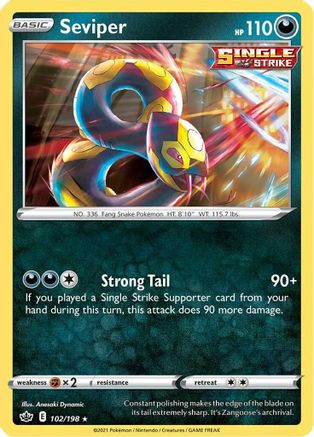 Seviper 102  SWSH06 Chilling Reign - Rare