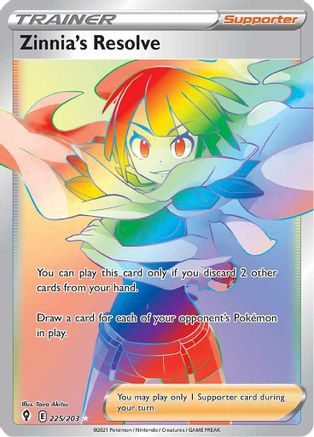 Zinnia's Resolve (Secret) 225/203  - Holofoil SWSH07 Evolving Skies - Secret Rare