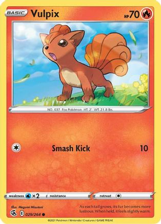 Vulpix (29) 029  - Reverse Holofoil SWSH08 Fusion Strike - Common