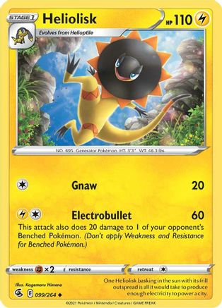 Heliolisk 099  - Reverse Holofoil SWSH08 Fusion Strike - Uncommon