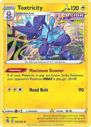 Toxtricity (108) 108  - Reverse Holofoil SWSH08 Fusion Strike - Holo Rare
