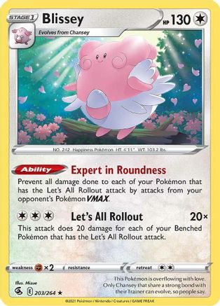 Blissey 203  - Reverse Holofoil SWSH08 Fusion Strike - Rare