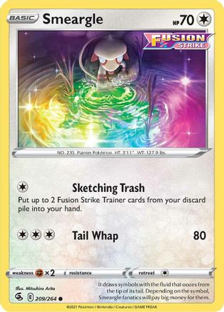 Smeargle 209  - Reverse Holofoil SWSH08 Fusion Strike - Common
