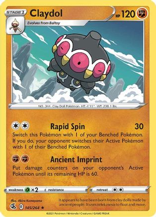 Claydol 145  - Reverse Holofoil SWSH08 Fusion Strike - Rare