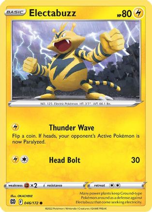 Electabuzz 046  - Reverse Holofoil SWSH09 Brilliant Stars - Common