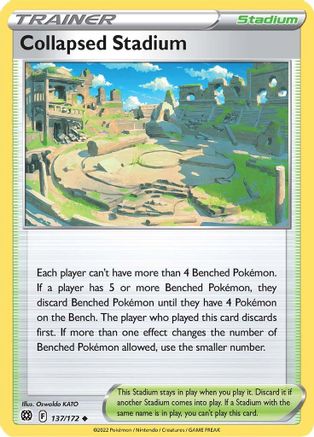 Collapsed Stadium 137  - Reverse Holofoil SWSH09 Brilliant Stars - Uncommon