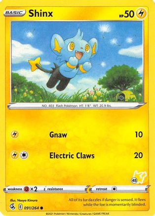 Shinx - 091/264 (#45 Pikachu Stamped)/264  Battle Academy 2022 - Promo