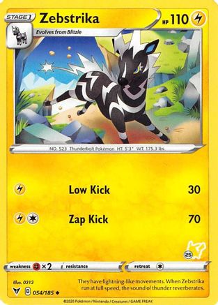 Zebstrika - 054/185 (#25 Pikachu Stamped)/185  Battle Academy 2022 - Promo